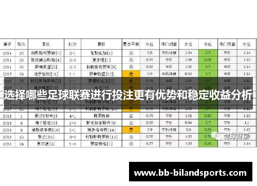 选择哪些足球联赛进行投注更有优势和稳定收益分析
